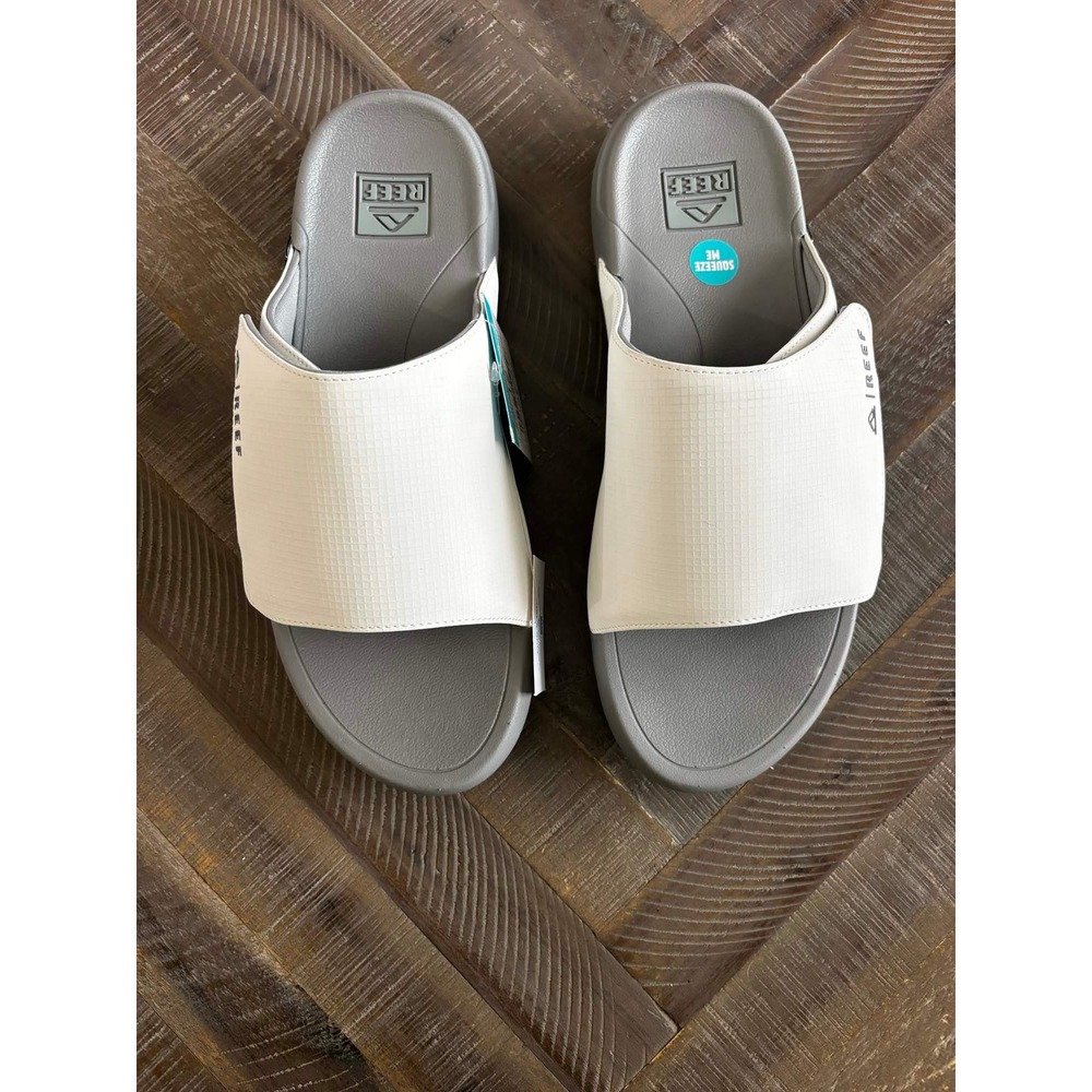 Reef Swell Cruiser Slide Mens 12 Grey Teal Nitrogen Infused Sandals CJ6222